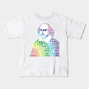 shakespeare rainbow design no white surround background Kids T-Shirt